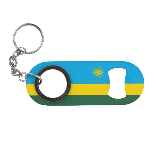 Rwanda Flag Mini Flessenopener (Voorkant (Horizontaal))