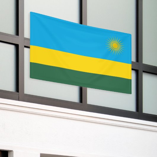 Rwanda Flag Spandoek (Buitenkant Gebouw)