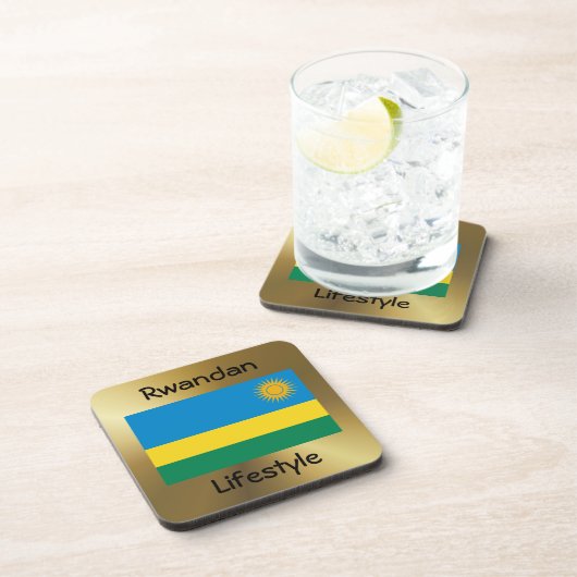Rwanda Flag+Text Onderzetter (Rechterzijde)