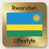 Rwanda Flag+Text Onderzetter (Voorkant)