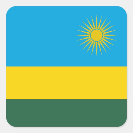 Rwanda Flag Vierkante Sticker (Voorkant)