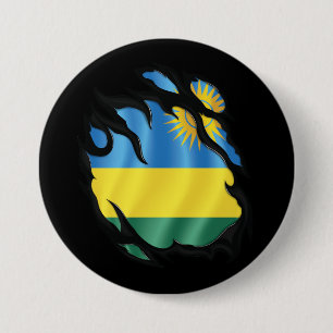 Rwanda Gekopieerde Vlag Ronde Button 7,6 Cm