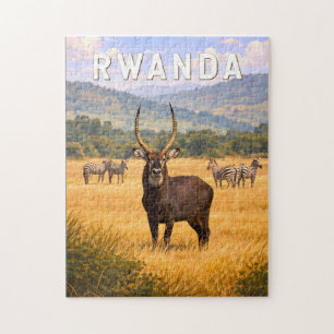 Rwanda Illustratie Reis Kunst Vintage Legpuzzel