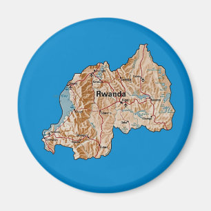 Rwanda Map Magnet Magneet