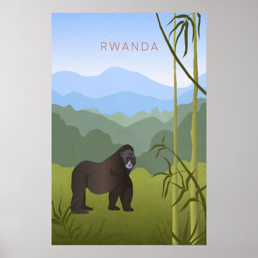 Rwanda Minimaal Reisposter Poster (Voorkant)