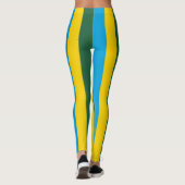 Rwanda Nationale vlag Kleuren Verticaal gestript Leggings (Achterkant)
