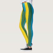 Rwanda Nationale vlag Kleuren Verticaal gestript Leggings (Links)