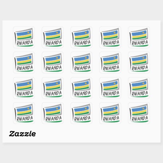 Rwanda Pride X Vlag Vierkante Sticker (Vel)