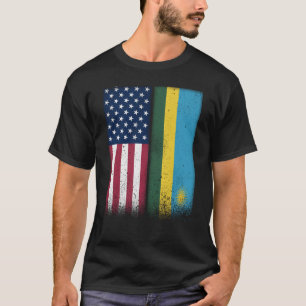 Rwanda Rwandese Amerikaanse vlaggen Proud USA Rwan T-shirt