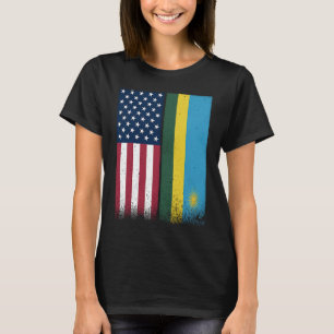 Rwanda Rwandese Amerikaanse vlaggen Proud USA Rwan T-shirt