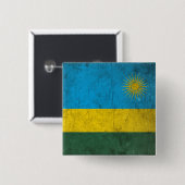 Rwanda Vierkante Button 5,1 Cm (Voorkant /achterkant)