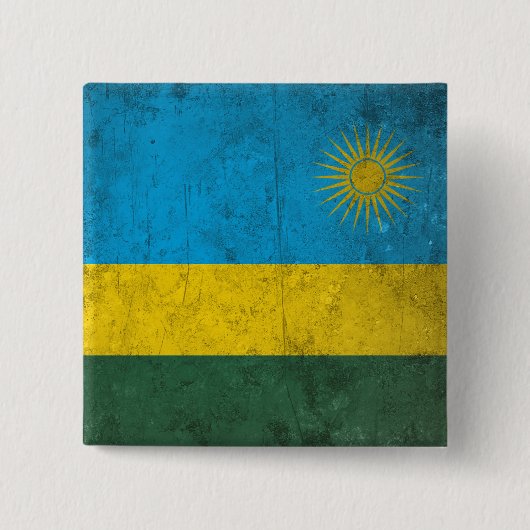Rwanda Vierkante Button 5,1 Cm (Voorkant)