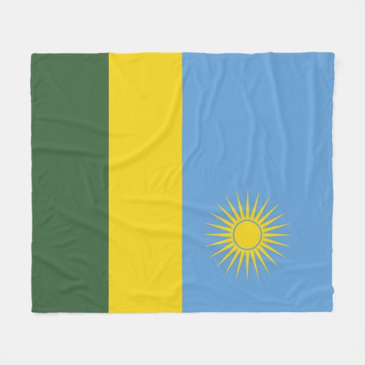 Rwanda vlag fleece deken (Voorkant (Horizontaal))