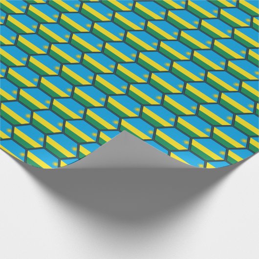Rwanda Vlag Honeycomb Wrapping Paper Cadeaupapier (Hoek)