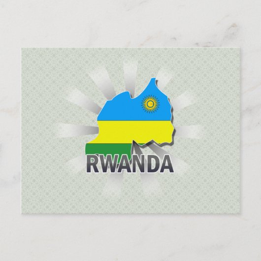 Rwanda Vlag Kaart 2.0 (Voorkant)