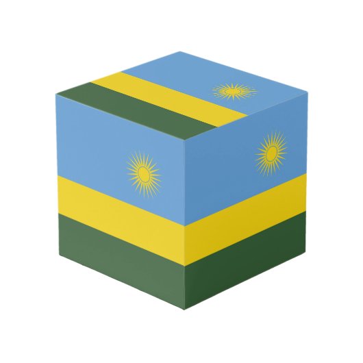 Rwanda vlag kubus (Voorkant hoekig)