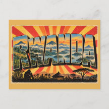 Rwanda Vulkanen Heuvels Regenwoud Meer Vintage 
