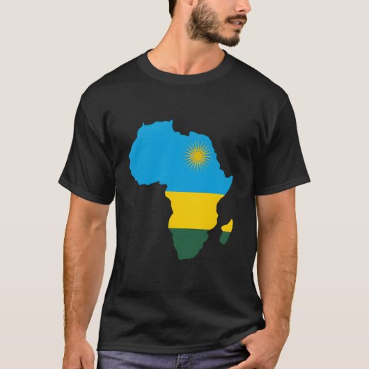 Rwandan Pride Rwanda Flag Africa Map T-shirt (Voorkant)