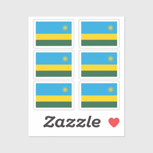 Rwandese vlag Collectie pack van 6 Sticker (Vel)