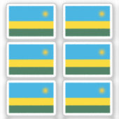 Rwandese vlag Collectie pack van 6 Sticker (Voorkant)