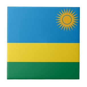 Rwandese Vlag Keramische Tegel Tegeltje