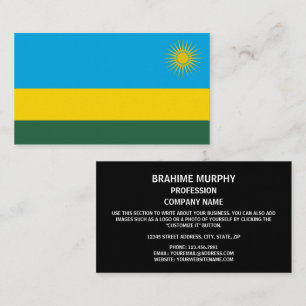 Rwandese vlag, Vlag van Rwanda Visitekaartje
