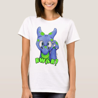 RWAR? (Blauw) Cute baby dragon roaring T-shirt
