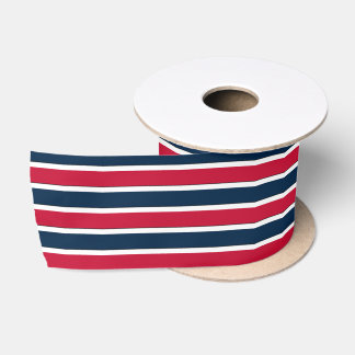 RWB Baseball Coord. SPOOL Stripes 1-SATIN RIBBON Lint