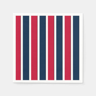 RWB Baseball Coord Stripes 1-PAPIER PARTY NAPKINS Servetten