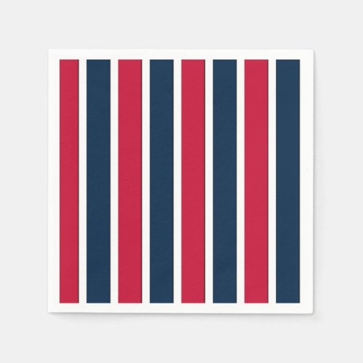 RWB Baseball Coord Stripes 1-PAPIER PARTY NAPKINS Servetten (Voorkant)