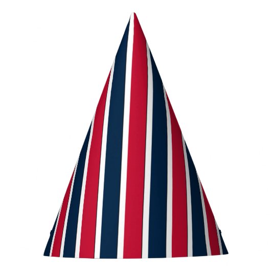 RWB Baseball Coord Stripes 1-PAPIER PETTEN Feesthoedjes (Voorkant)