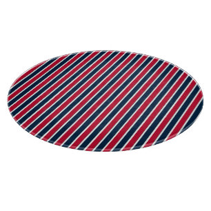 RWB Baseball Coord Stripes 1 ROND CUTTING BOARD Snijplank