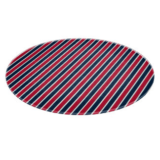 RWB Baseball Coord Stripes 1 ROND CUTTING BOARD Snijplank