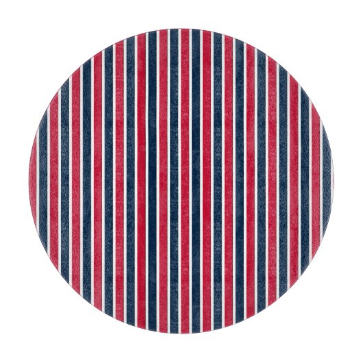 RWB Baseball Coord Stripes 1 ROND CUTTING BOARD Snijplank (Voorkant)