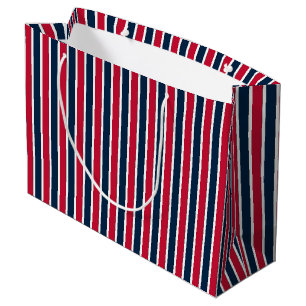 RWB Baseball Coordinating Stripes 1-GIFT BAG L Large Cadeauzakje