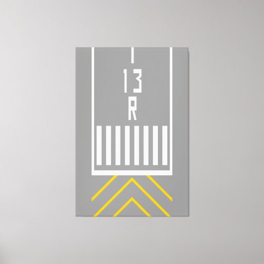 RWY-drempel 13R Canvas Afdruk (Voorkant)