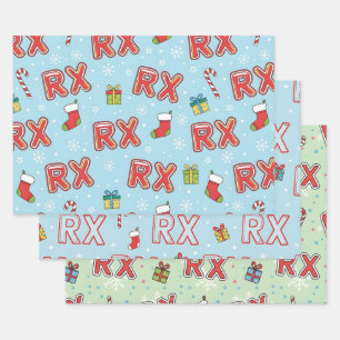 RX-Mas apotheek Kerstmis Inpakpapier Vel