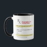 RX Prescription Chocolat Chaud Mug<br><div class="desc">Cette tasse de chocolat chaud de prescription Rx est parfaite pour tous les amateurs de chocolat chaud là-bas! La tasse présente un design amusant et unique de étiquette de prescription.</div>