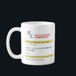 RX Prescription Chocolat Chaud Mug<br><div class="desc">Cette tasse de chocolat chaud de prescription Rx est parfaite pour tous les amateurs de chocolat chaud là-bas! La tasse présente un design amusant et unique de étiquette de prescription.</div>