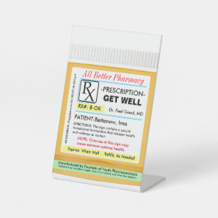 RX-recept voor Gezondheid Gezondheid Kaart Reclamebord Met Voetstuk