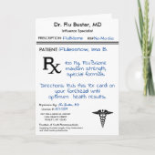 RX-recepttest Funny Flu Remedy Kaart (Voorkant)