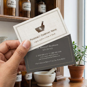 RX Symbol Pharmacy Chemist Company - Classic Linen Visitekaartje