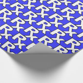 Rx symbool blauw omslagpapier cadeaupapier (Hoek)