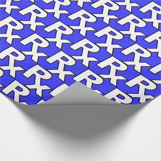Rx symbool blauw omslagpapier cadeaupapier (Hoek)