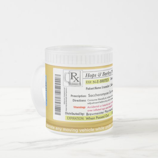 RX Voorschrijvingsbier Mok CustomizeAbles (Voorkant links)