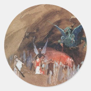 Ryabushkin Dragons Cave Ronde Sticker