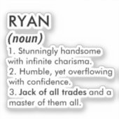 Ryan naam, Bewerkbare naam, Aangepaste naam Sticker (Voorkant)