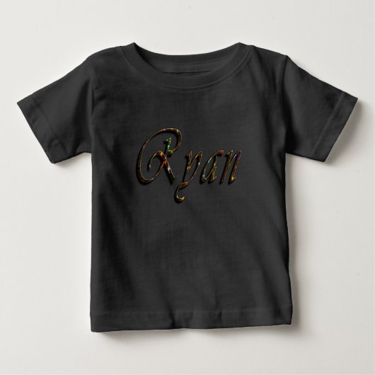Ryan, Nom, Logo, T-shirt noir pour bébé (Devant)