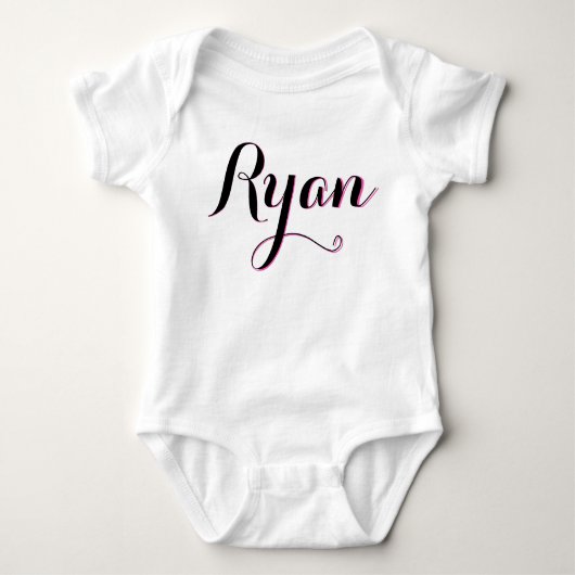 Ryan roze en witte meisjes baby outfit romper (Voorkant)