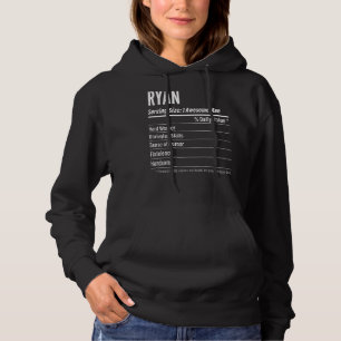Ryan Serving Maat Voeding Label Calorieën Hoodie
